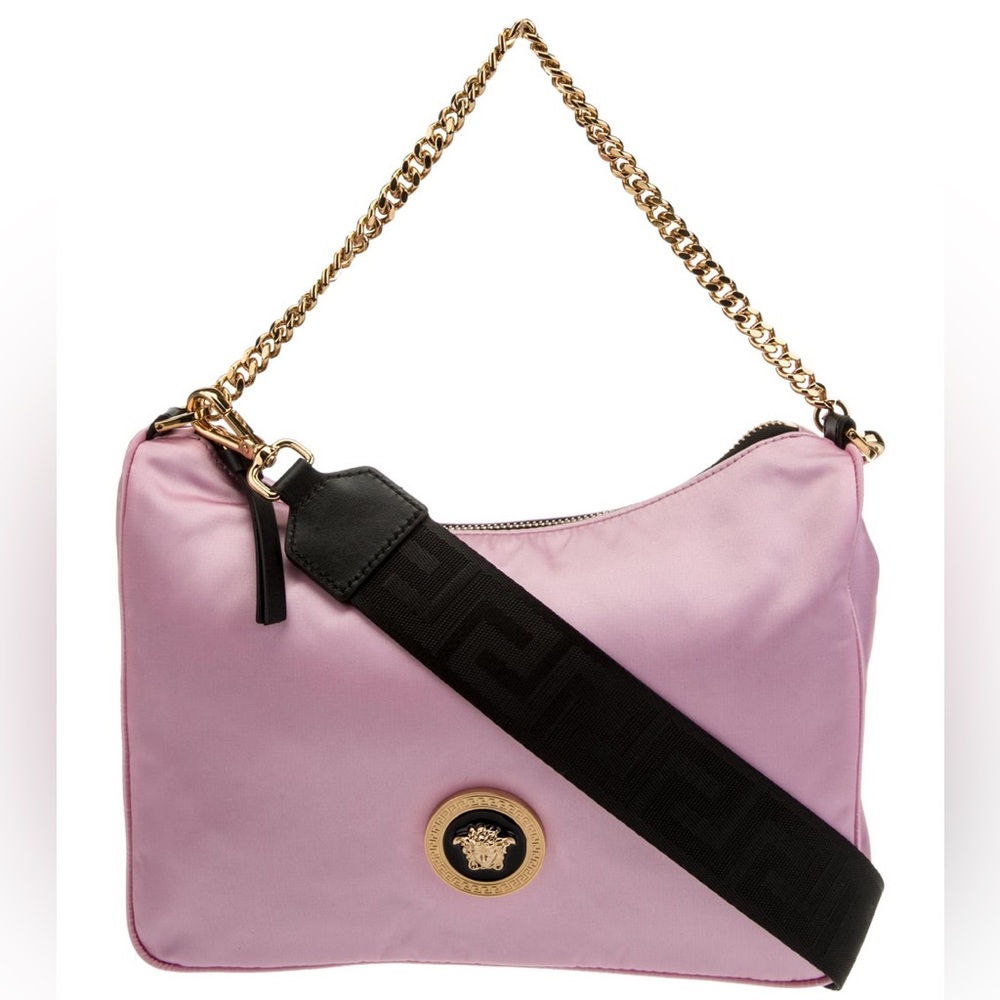 Versace Medusa enamel logo dual strap hobo crossbody bag NEW